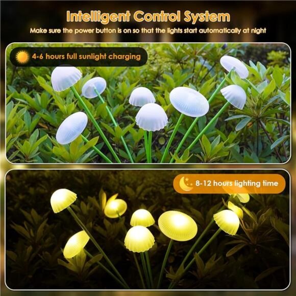 32LED Solar Garden Lights Outdoor Waterproof | Solar Mushroom Lights - Picture 2 of 7